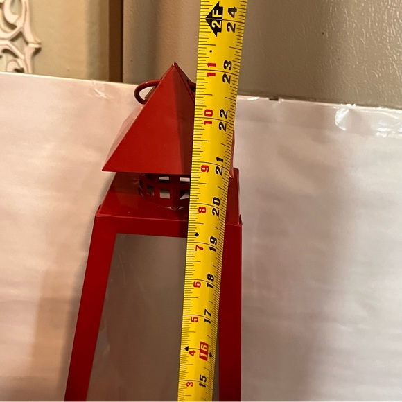 Metal Lantern Set W/glass Windows Latch Door Inner Hanging Hook 23'/14.5' Large - Picture 10 of 16